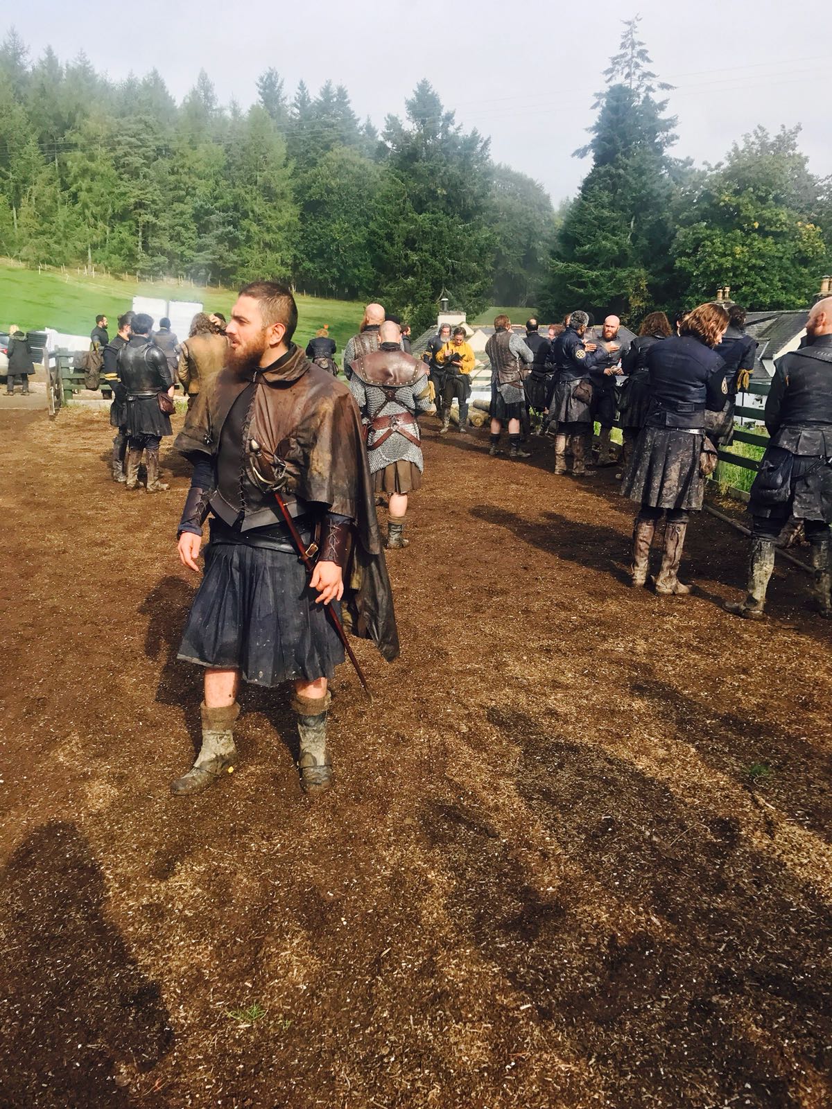 Bank Oliday on the Mary Queen of Scots set with full cast