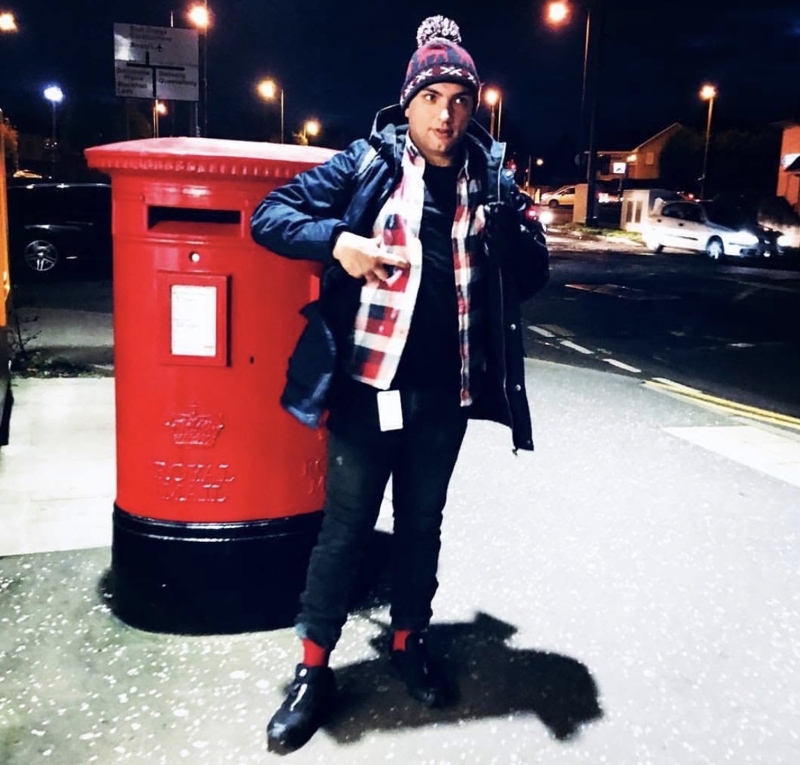 Bank Oliday by a red British postbox